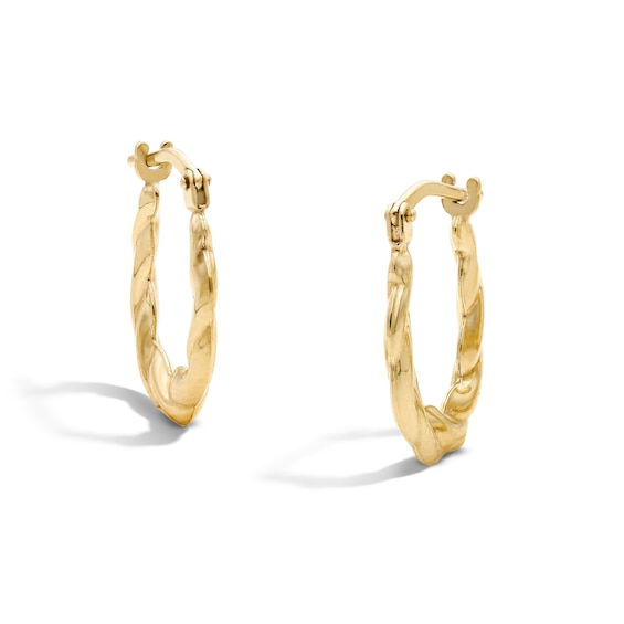 10K Gold Bonded Twist Puff Oval Hoops