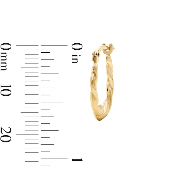 10K Gold Bonded Twist Puff Oval Hoops