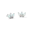 Thumbnail Image 1 of Solid Sterling Silver Simulated Opal  Marquise Cluster Studs