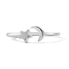 Thumbnail Image 1 of Solid Sterling Silver Moon and Star Toe/Midi Ring