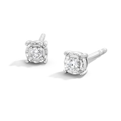 Sterling Silver1/10 CT. T.W. Lab-Grown Diamond Solitaire Studs