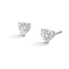 Sterling Silver 1/10 CT. T.W. Lab-Grown Diamond Solitaire Heart Studs