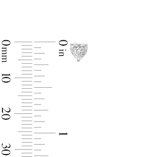 Sterling Silver 1/10 CT. T.W. Lab-Grown Diamond Solitaire Heart Studs