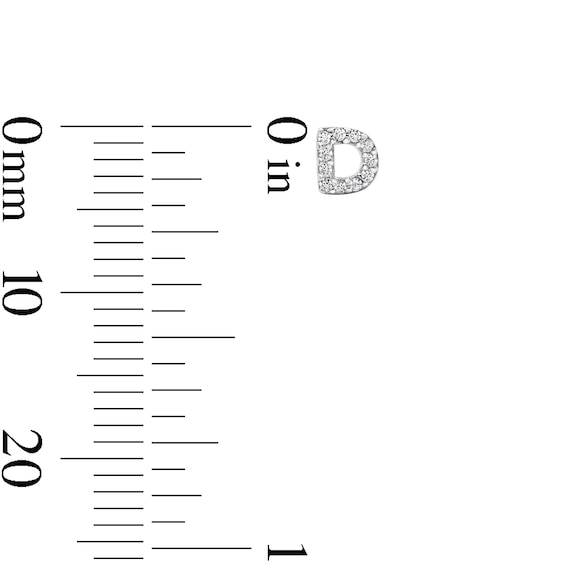 Solid Sterling Silver CZ Initial “D” Studs