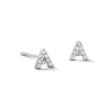 Thumbnail Image 1 of Solid Sterling Silver CZ Initial “A” Studs