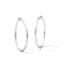 Hollow Sterling Silver Hoop Earrings