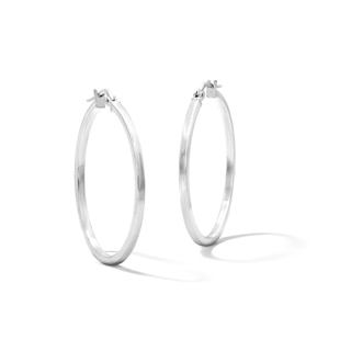 Hollow Sterling Silver Hoop Earrings