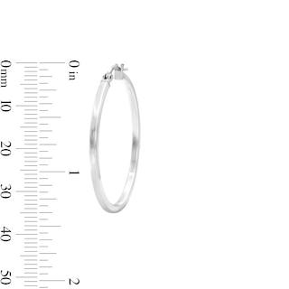 Hollow Sterling Silver Hoop Earrings