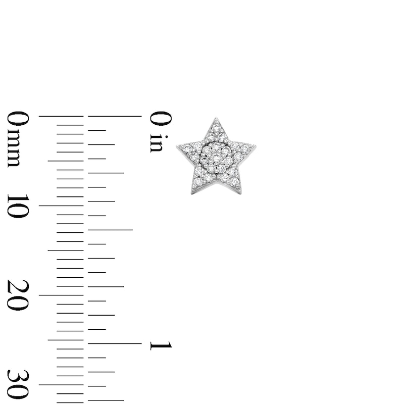 Main Image 2 of Solid Sterling Silver CZ Star Cluster Studs