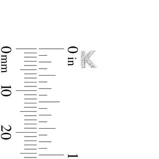 Solid Sterling Silver CZ Initial “K” Studs