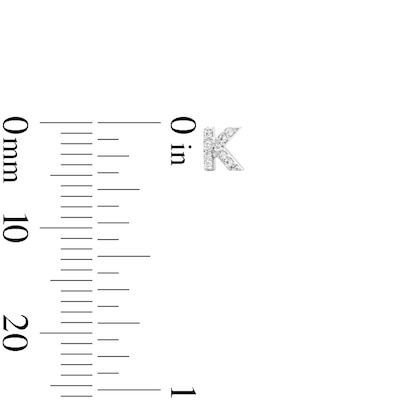 Solid Sterling Silver CZ Initial “K” Studs