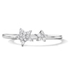 Solid Sterling Silver CZ Stars Ring - Size 7
