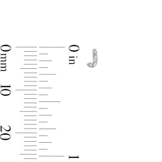 Solid Sterling Silver CZ Initial “J” Studs