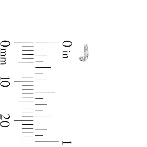 Solid Sterling Silver CZ Initial “J” Studs