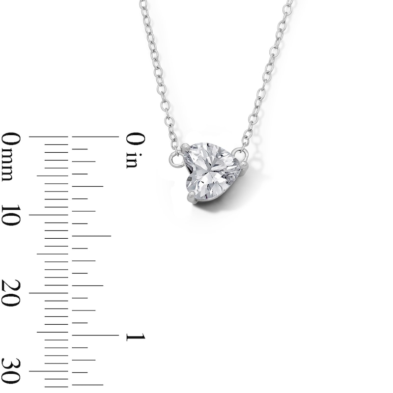 Main Image 3 of Sterling Silver CZ Forzatina Sideways Heart Necklace - 16" + 2"
