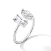 Thumbnail Image 2 of Solid Sterling Silver CZ Baguette and Marquise Open Ring - Size 7