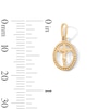 Thumbnail Image 2 of 10K Solid Gold Mini Beaded Oval Crucifix Charm