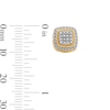 Thumbnail Image 2 of 14K Gold Plated 1/20 CT. T.W. Lab-Grown Diamond Cushion Frame Studs