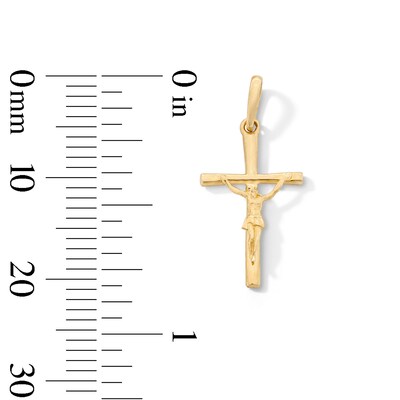 10K Solid Gold Mini Crucifix Charm