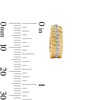 Thumbnail Image 2 of 14K Gold Plated 1/20 CT. T.W. Lab-Grown Diamond Single Row Textured Huggie Hoops