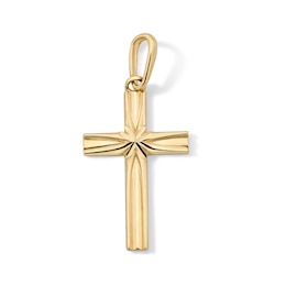 10K Solid Gold Mini Beveled Cross Charm
