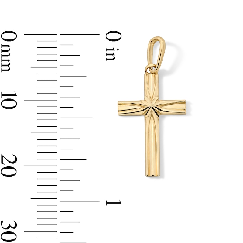 Main Image 2 of 10K Solid Gold Mini Beveled Cross Charm
