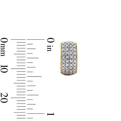 14K Gold Plated 1/20 CT. T.W. Lab-Grown Diamond Four Row Huggie Hoops