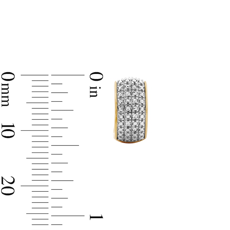 Main Image 2 of 14K Gold Plated 1/20 CT. T.W. Lab-Grown Diamond Four Row Huggie Hoops