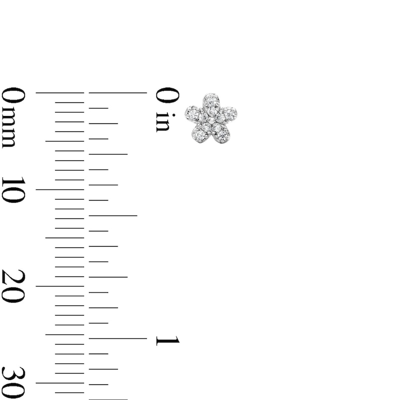 Main Image 2 of Solid Sterling Silver CZ Flower Cluster Studs