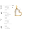 Thumbnail Image 2 of 10K Solid Gold CZ Half-Stone Tilted Open Heart Charm