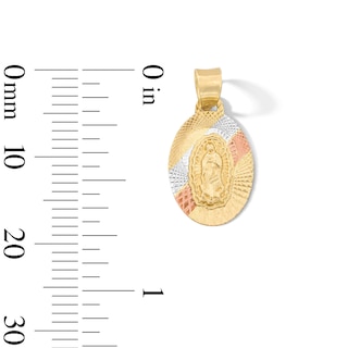10K Tri-Tone Solid Gold Mini Our Lady of Guadalupe Charm