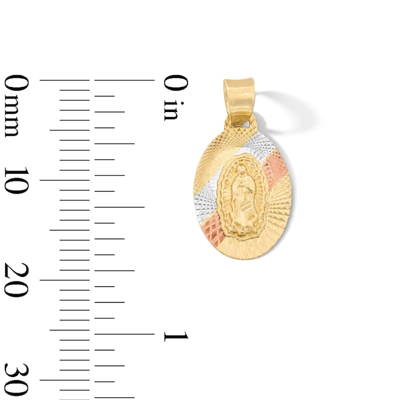 Main Image 2 of 10K Tri-Tone Solid Gold Mini Our Lady of Guadalupe Charm