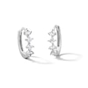 Thumbnail Image 1 of Solid Sterling Silver Princess-Cut CZ Huggie Hoops