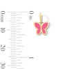 10K Solid Gold Pink Enamel Mini Butterfly Charm