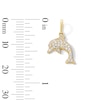 10K Solid Gold CZ Mini Dolphin Charm