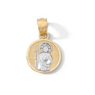 10K Solid Gold Mini St. Jude Medallion Two-Tone Charm