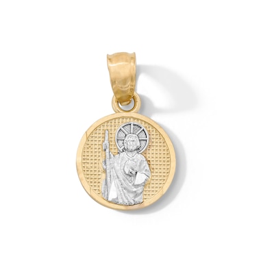 10K Solid Gold Mini St. Jude Medallion Two-Tone Charm