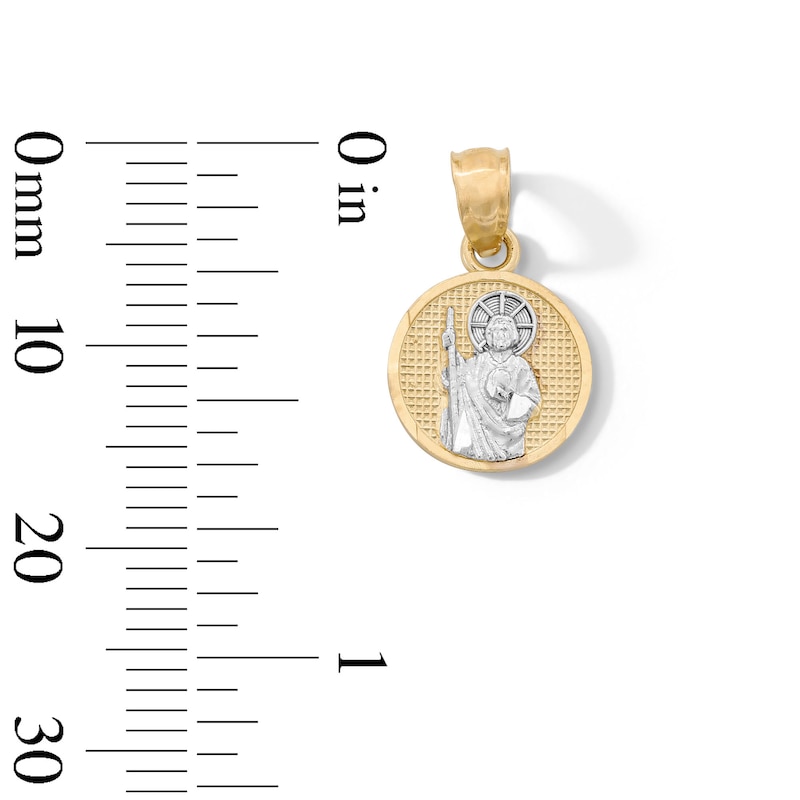 Main Image 2 of 10K Two-Tone Solid Gold Mini St. Jude Charm