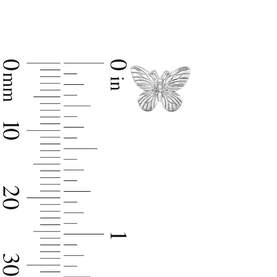 Solid Sterling Silver Textured Butterfly Studs