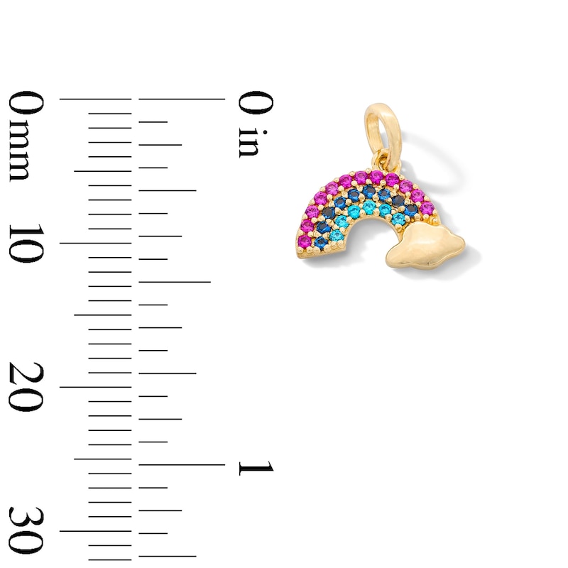 Main Image 2 of 10K Solid Gold Pink, Blue and Turquoise Mini Rainbow Charm
