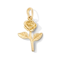 10K Solid Gold Mini Rose Charm