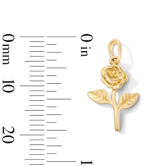 10K Solid Gold Mini Rose Charm