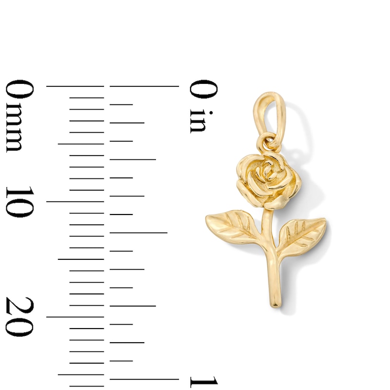 Main Image 2 of 10K Solid Gold Mini Rose Charm
