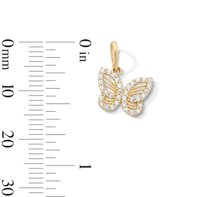 10K Solid Gold CZ Mini Butterfly Charm