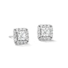 Thumbnail Image 1 of Solid Sterling Silver CZ Square Frame Studs