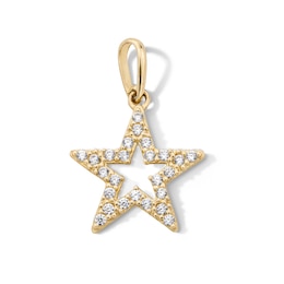 10K Solid Gold CZ Mini Star Charm