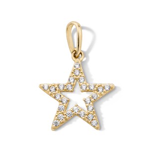 10K Solid Gold CZ Mini Star Charm