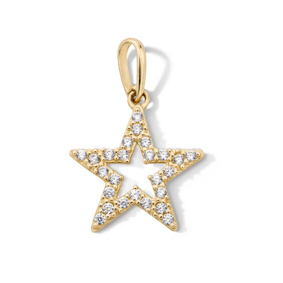 10K Solid Gold CZ Mini Star Charm