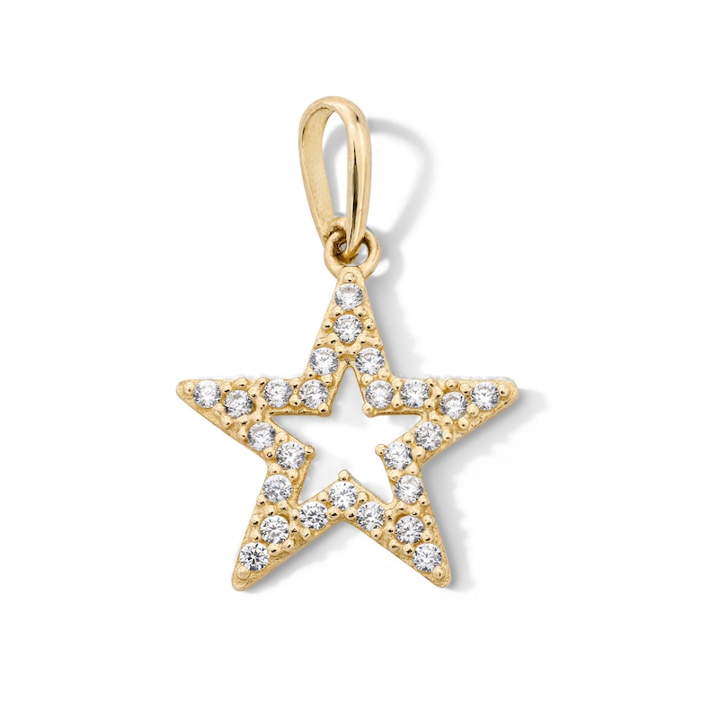 10K Solid Gold CZ Mini Star Charm