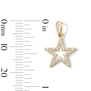 10K Solid Gold CZ Mini Star Charm